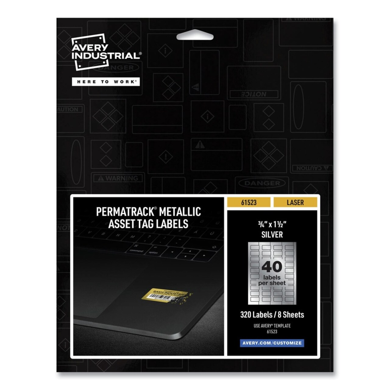 Avery PermaTrack 0.75 in. x 1.5 in. Laser Printers Asset Tag Labels - Metallic Silver (320/Pack)